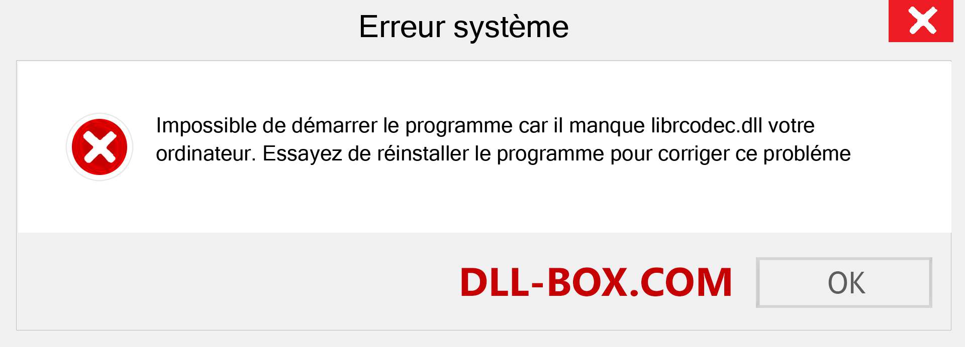 Le fichier librcodec.dll est manquant ?. Télécharger pour Windows 7, 8, 10 - Correction de l'erreur manquante librcodec dll sur Windows, photos, images